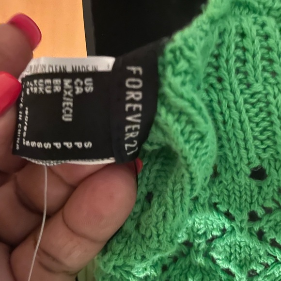 Forever 21 Green Ribbed Crop Tank Top - Picture 3 of 3